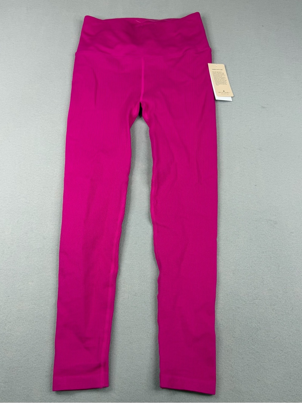 Spiritual Gangster Love Sculpt 7/8 Leggings XS S Magenta Ribbed NWT